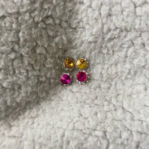 Pink and Amber earrings